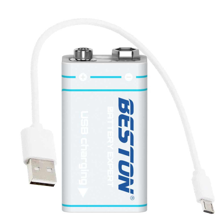 Akumulator bateria ogniwo 6LR61 USB C AUDIO 1000mah + kabel